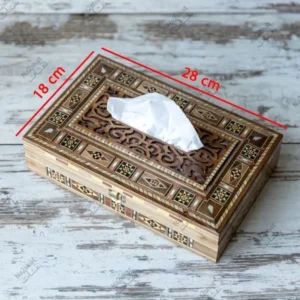 صندوق محارم موزاييك فاخر — زان بصدف طبيعي في الكويت
